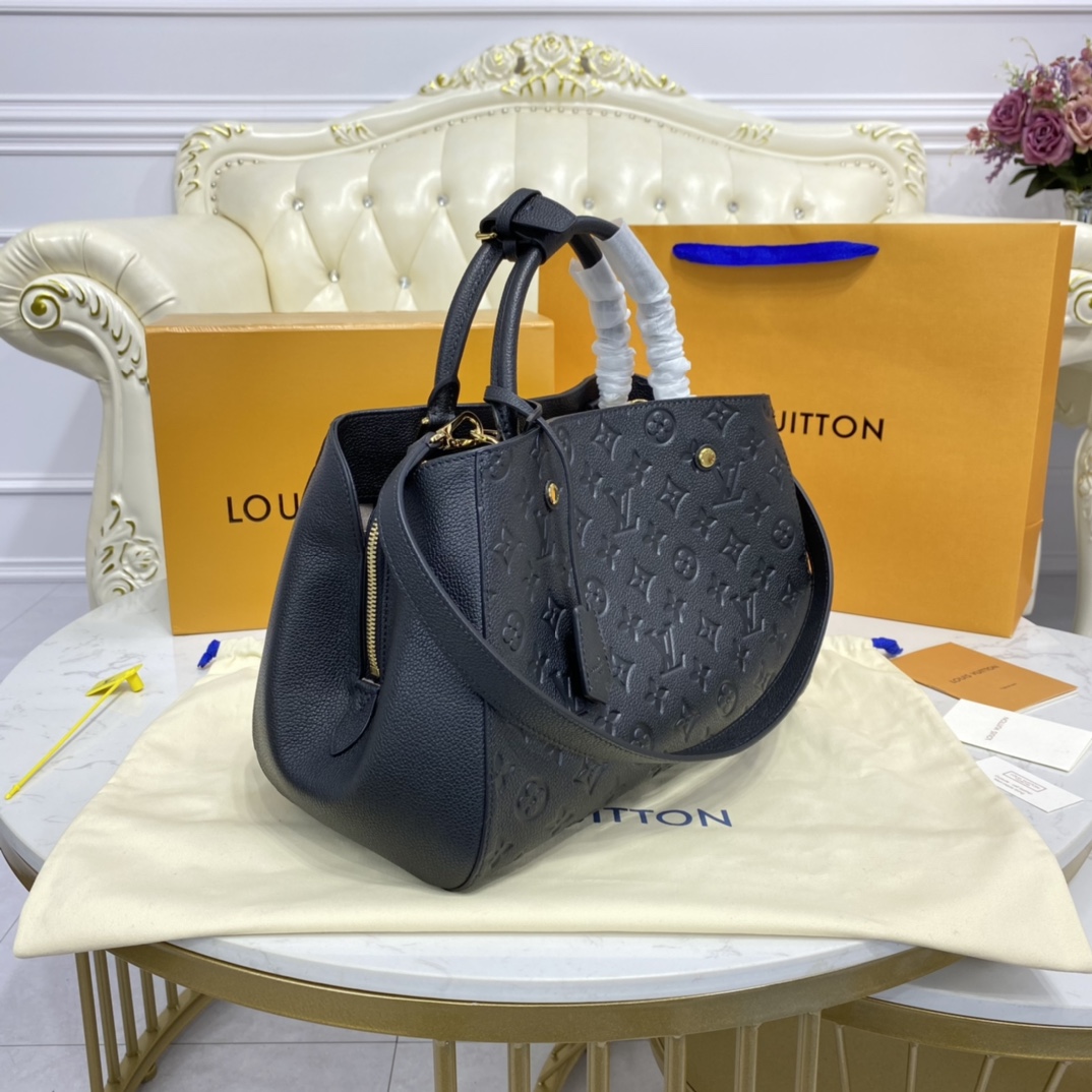 Louis Vuitton MONTAIGNE MM Handbag Monogram Empreinte M41048 Black